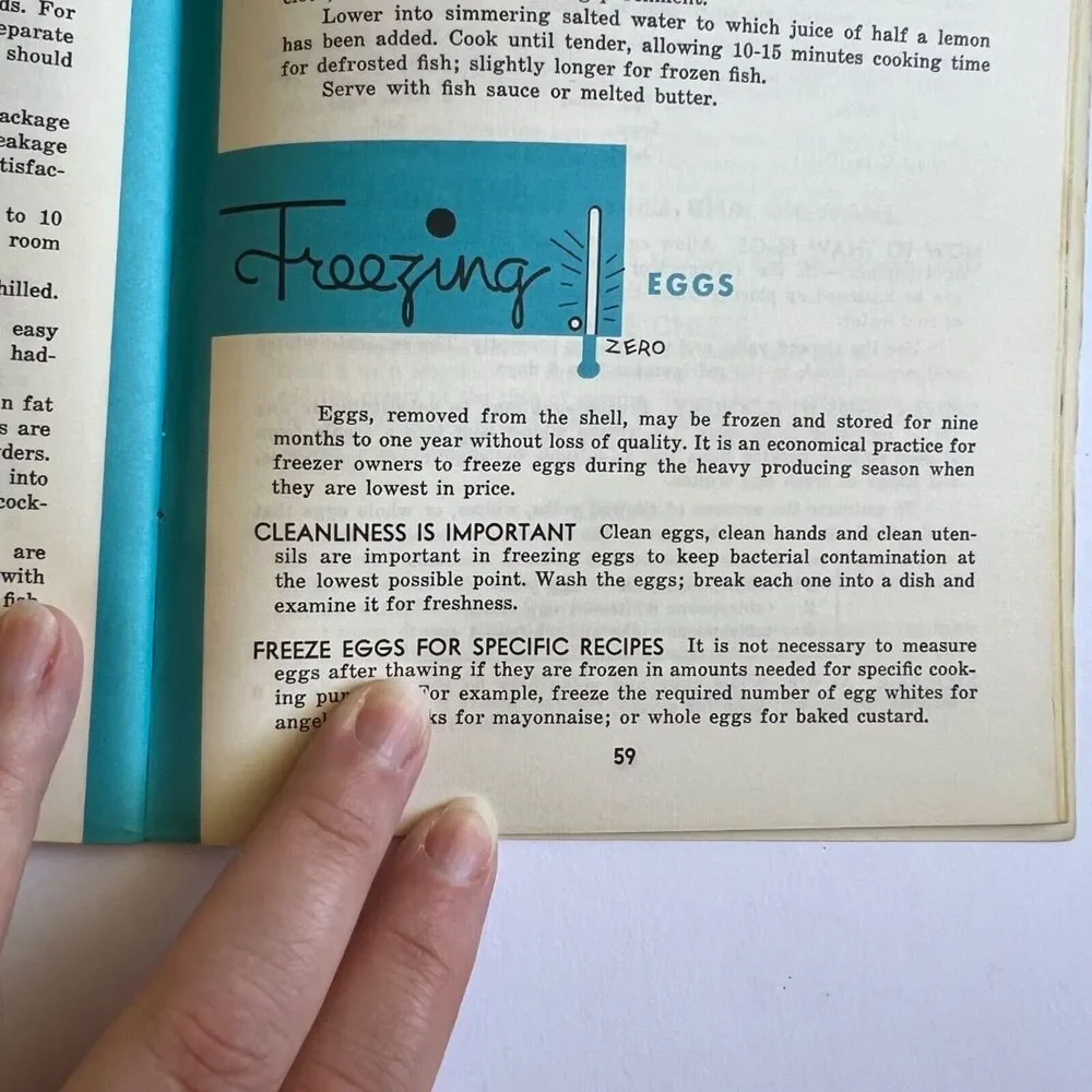 Vintage 1963 Cookbook Freezing Foods at Home Paperback